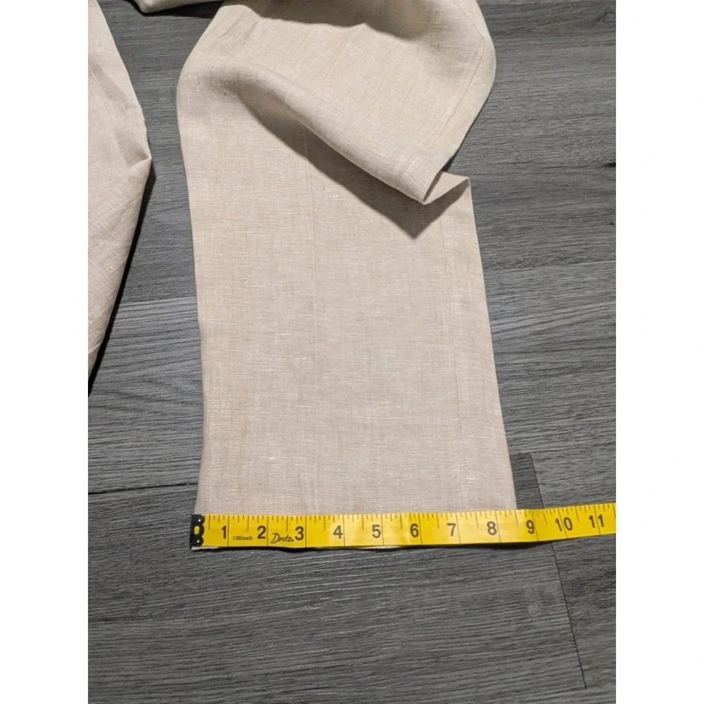 NWT Joseph Abboud Men's Brown 100% Linen Flat Front‎ Pant Size 40x30 (Actual 42)